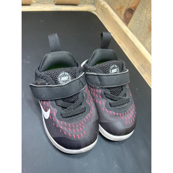 Nike Free Run Sneakers Black & Red Infant Toddler Size 5C AH3456-001 - Picture 2 of 6